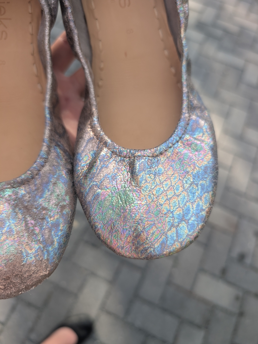 Tieks Iridescent Ballet Flats - Silver Holographic - Picture 4 of 7